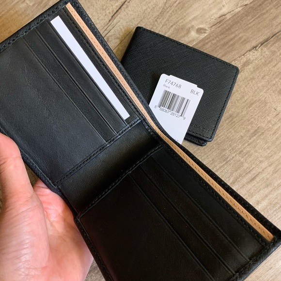 NWT Coach 3 In 1 Wallet Canvas Lexington Saffiano Compact ID Wallet sterling - Picture 3 of 8